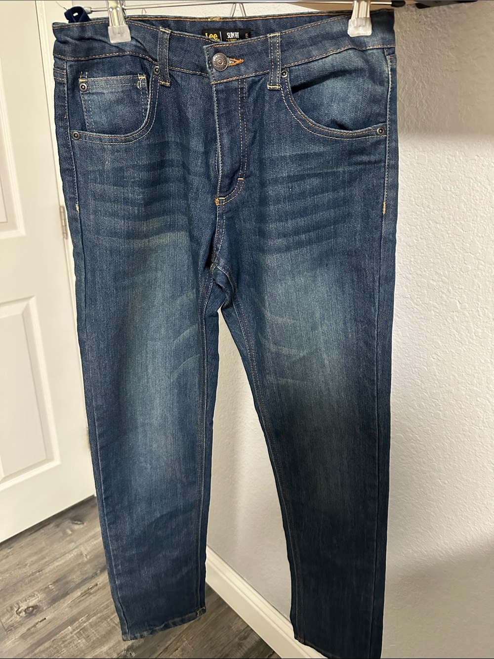 Lee Boys  Slim Straight Jeans in Medium Wash Blue